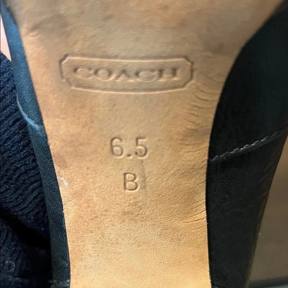 Coach Black Leather High Heel Boots - Picture 5 of 5